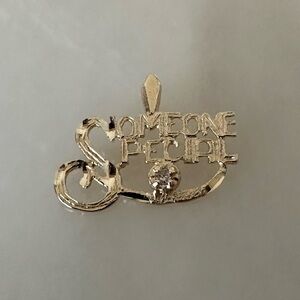 14k Solid Gold “Someone Special” Michael Anthony Pendant w Diamond Accent